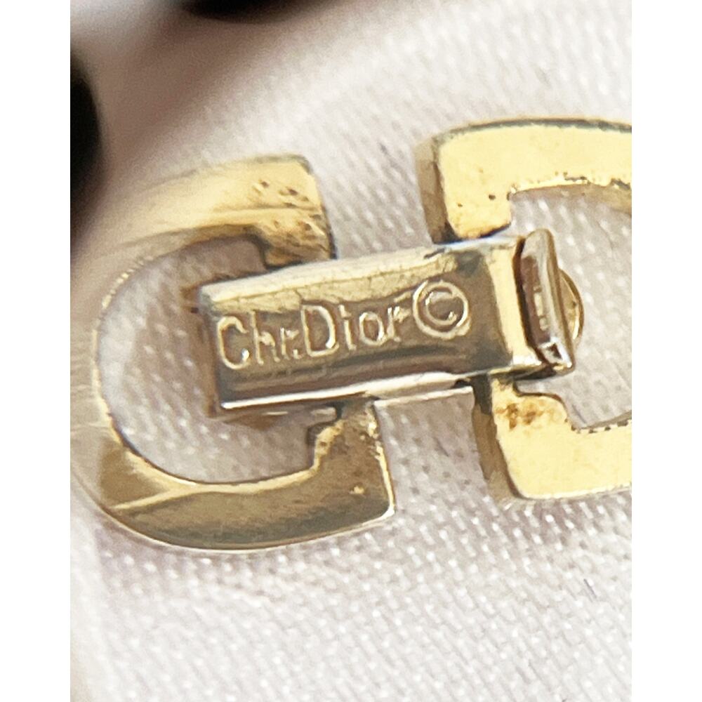 CHRISTIAN DIOR CD Logo Bracelet Gold Vintage Snake Chain Fold Over Clasp Stamped - Picture 5 of 10